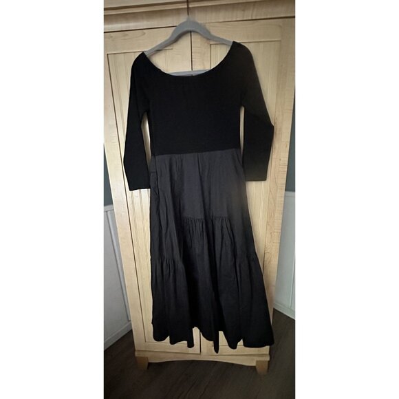 Tuckernuck Women's Black Marissa Midi Dress Fit and Flare Off-the-Shoulder SZ M - Picture 4 of 5